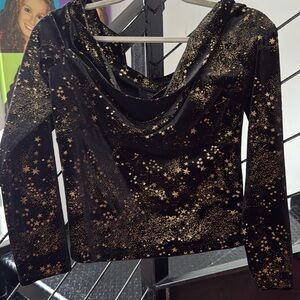 All Saints gold velvet top